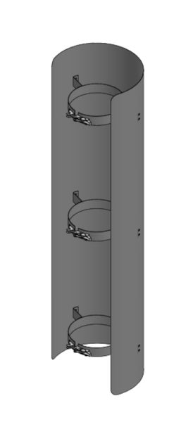 Jeremias RST-Savuputken suoja XL 1000mm Musta &Oslash;115 mm (laaja 235&deg; suojaus)