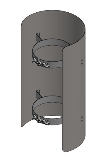 Jeremias RST-Savuputken suoja XL 500mm Musta &Oslash;115 mm (laaja 235&deg; suojaus)