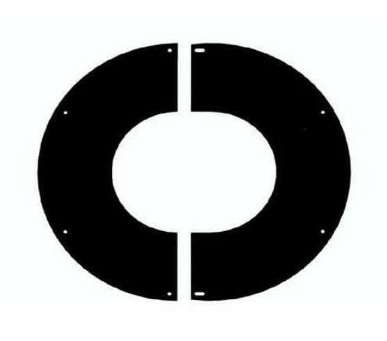 Jeremias Sis&auml;katon Peitelevy Musta 0-15&deg; kaltevuuksille, 150 mm takkapiipulle
